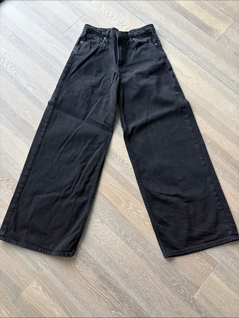 GAP Ultrasoft Denim Baggy Mid Rise Fit - Black